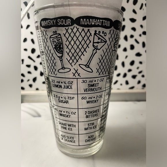 Vintage Irvinware Drink Recipe Glass with Measurements - Picture 1 of 4